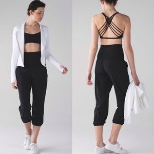 Lululemon Om black elastic roll fold
waist pants joggers 2